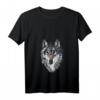 Wolf Waldtier Natur Vintage T-Shirt mit Wolfskopf - Leichtes, klassisch geschnittenes V-Ausschnitt Shirt mit Tiermotiv
