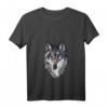 Wolf Waldtier Natur Vintage T-Shirt mit Wolfskopf - Leichtes, klassisch geschnittenes V-Ausschnitt Shirt mit Tiermotiv