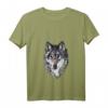 Wolf Waldtier Natur Vintage T-Shirt mit Wolfskopf - Leichtes, klassisch geschnittenes V-Ausschnitt Shirt mit Tiermotiv