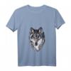 Wolf Waldtier Natur Vintage T-Shirt mit Wolfskopf - Leichtes, klassisch geschnittenes V-Ausschnitt Shirt mit Tiermotiv