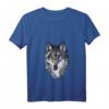 Wolf Waldtier Natur Vintage T-Shirt mit Wolfskopf - Leichtes, klassisch geschnittenes V-Ausschnitt Shirt mit Tiermotiv