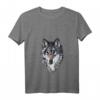 Wolf Waldtier Natur Vintage T-Shirt mit Wolfskopf - Leichtes, klassisch geschnittenes V-Ausschnitt Shirt mit Tiermotiv