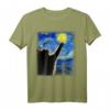 Sternennacht Katze T-Shirt - Lustiges Van Gogh Katzenmotiv für Katzenliebhaber, Mutter, Vater, Geschenk für Halloween, Vatertag, Muttertag, Geburtstag & Feiertage