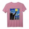Sternennacht Katze T-Shirt - Lustiges Van Gogh Katzenmotiv für Katzenliebhaber, Mutter, Vater, Geschenk für Halloween, Vatertag, Muttertag, Geburtstag & Feiertage