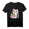 Lustiges Japanisches Anime Katze Ramen Nudeln Kawaii T-Shirt – Niedliches Manga Design für Katzen- und Anime-Liebhaber für Damen, Herren & Kinder