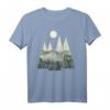 WALD Nebliger Wald Natur Minimalismus Geometrisch T-Shirt – Perfektes Outfit für Outdoor-Abenteuer & Natur-Liebhaber