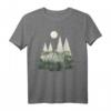 WALD Nebliger Wald Natur Minimalismus Geometrisch T-Shirt – Perfektes Outfit für Outdoor-Abenteuer & Natur-Liebhaber