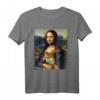 Mona Lisa mit Shiba Inu Hund Druck T-Shirt – Originelles Geschenk für Kunst- und Hundeliebhaber zu Geburtstag, Weihnachten & Partys