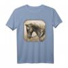 Amerikanisches Alt-Westen Pferd T-Shirt mit Quarter Horse Design - Klassisch geschnitten, doppelt genähter Saum