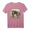 Amerikanisches Alt-Westen Pferd T-Shirt mit Quarter Horse Design - Klassisch geschnitten, doppelt genähter Saum