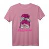 Böse Alte Frau Mama Totenkopf T-Shirt - Rebellisches Damen Design mit Messy Bun und Tattoo Grafik, Perfekt als Geschenk