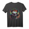 Faultier Kunstwerk Musik Bunt - Tier Kopfhörer Faultier T-Shirt für Tierliebhaber & Freunde