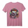 Faultier Kunstwerk Musik Bunt - Tier Kopfhörer Faultier T-Shirt für Tierliebhaber & Freunde
