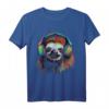 Faultier Kunstwerk Musik Bunt - Tier Kopfhörer Faultier T-Shirt für Tierliebhaber & Freunde