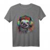 Faultier Kunstwerk Musik Bunt - Tier Kopfhörer Faultier T-Shirt für Tierliebhaber & Freunde