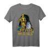 Star Wars Vader Head Out Line Logo T-Shirt mit C-3PO & R2-D2 Portrait - Offiziell lizenziertes Fan-Design