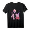 Kinder Peppa Wutz I'm 4 Birthday With Confetti T-Shirt – Offizielles Merchandise für den Kindergeburtstag