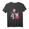 Kinder Peppa Wutz I'm 4 Birthday With Confetti T-Shirt – Offizielles Merchandise für den Kindergeburtstag