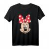 HapKitten Minnie Mouse T-Shirt mit Polka Dot Bow & Big Face - Offizielles Disney Merchandise für Damen und Herren