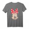 HapKitten Minnie Mouse T-Shirt mit Polka Dot Bow & Big Face - Offizielles Disney Merchandise für Damen und Herren