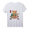 Japan Asien Katze Nudel Essstäbchen Futter Essen T-Shirt – Originelles Geschenk für Katzen- und Asia-Fans, perfekt für Partys und Anlässe