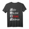 Eat Sleep Anime Repeat Manga Japan Kanji Weeb Vintage Anime T-Shirt – Perfektes Geschenk für Anime, Manga und Cosplay Fans