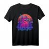 Owlsome - Owl Eule Awesome Vogel Retrowave T-Shirt mit Sonnenbrille für Fans von Outrun, Synthwave und 80er Retro-Ästhetik