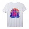 Owlsome - Owl Eule Awesome Vogel Retrowave T-Shirt mit Sonnenbrille für Fans von Outrun, Synthwave und 80er Retro-Ästhetik