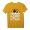 Lustiges Heavy Metal Katzen T-Shirt mit Regenbogen - Retro Design für Rockfans, Festivals & Halloween für Männer, Frauen & Kinder