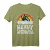 Lustiges Heavy Metal Katzen T-Shirt mit Regenbogen - Retro Design für Rockfans, Festivals & Halloween für Männer, Frauen & Kinder