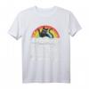 Lustiges Heavy Metal Katzen T-Shirt mit Regenbogen - Retro Design für Rockfans, Festivals & Halloween für Männer, Frauen & Kinder