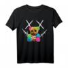 Niedlicher großer Regenbogen-Teddybär mit Stacheldraht-Gesicht T-Shirt – Perfekt für Festival, Alltag & Mode für coole Jungs, Schüler und Rap-Fans