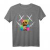 Niedlicher großer Regenbogen-Teddybär mit Stacheldraht-Gesicht T-Shirt – Perfekt für Festival, Alltag & Mode für coole Jungs, Schüler und Rap-Fans