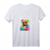 Niedlicher großer Regenbogen-Teddybär mit Stacheldraht-Gesicht T-Shirt – Perfekt für Festival, Alltag & Mode für coole Jungs, Schüler und Rap-Fans