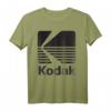 80er Jahre Vintage Kodak Logo – Schwarz T-Shirt mit klassischem Schnitt und doppeltem Saum