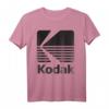 80er Jahre Vintage Kodak Logo – Schwarz T-Shirt mit klassischem Schnitt und doppeltem Saum