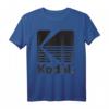 80er Jahre Vintage Kodak Logo – Schwarz T-Shirt mit klassischem Schnitt und doppeltem Saum