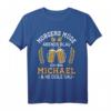 Lustiges Michael T-Shirt - Morgens Müde Abends Blau Spruch Geschenk für Geburtstag, Vatertag & Weihnachten