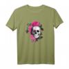 Gothic Elegance T-Shirt mit Totenkopf und Blumen – Dunkles Halloween Style für Frauen, die anders sind