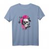 Gothic Elegance T-Shirt mit Totenkopf und Blumen – Dunkles Halloween Style für Frauen, die anders sind