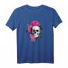 Gothic Elegance T-Shirt mit Totenkopf und Blumen – Dunkles Halloween Style für Frauen, die anders sind