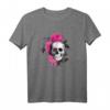 Gothic Elegance T-Shirt mit Totenkopf und Blumen – Dunkles Halloween Style für Frauen, die anders sind