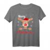 HapKitten T-Shirt - Weihnachts Rentier mit Merry Christmas Schriftzug & Schneeflocken für Familie, Freunde & Partnerlook