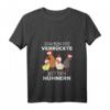 Damen T-Shirt 'Ich bin die Verrückte mit den Hühnern' - Lustiges Bauernhof- und Hühnerliebhaberinnen Shirt mit V-Ausschnitt