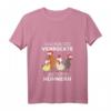 Damen T-Shirt 'Ich bin die Verrückte mit den Hühnern' - Lustiges Bauernhof- und Hühnerliebhaberinnen Shirt mit V-Ausschnitt