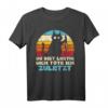 Du Bist Lustig Dich Zuletzt Retro Schwarze Katze Halloween T-Shirt - Perfektes Geschenk für Katzenliebhaber und Humorvolle Tierfreunde