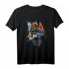 Wolf Portrait mit Blauen Augen Tier Druck Kunst - T-Shirt für Wolfs- und Tierliebhaber, perfekt als Geschenk für Freunde, Familie und Kinder