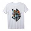 Wolf Portrait mit Blauen Augen Tier Druck Kunst - T-Shirt für Wolfs- und Tierliebhaber, perfekt als Geschenk für Freunde, Familie und Kinder