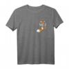 Lustiges Fuchs T-Shirt mit Brusttaschen-Design – Süßer Rotfuchs als Geschenk für Tierliebhaber, Geburtstags- und Weihnachtsgeschenk