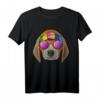 Hippie Beagle Love Peace Zeichen T-Shirt - Retro Hundemotiv für Tierliebhaber und 60er/70er Jahre Fans